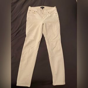 J Crew white straight leg jeans, size 28 waist